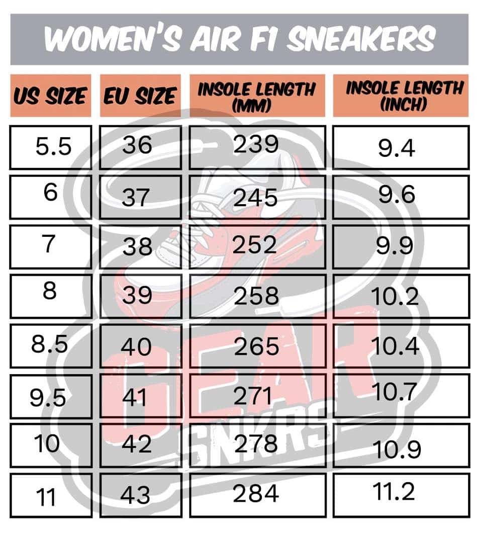 High Five Sizing Chart