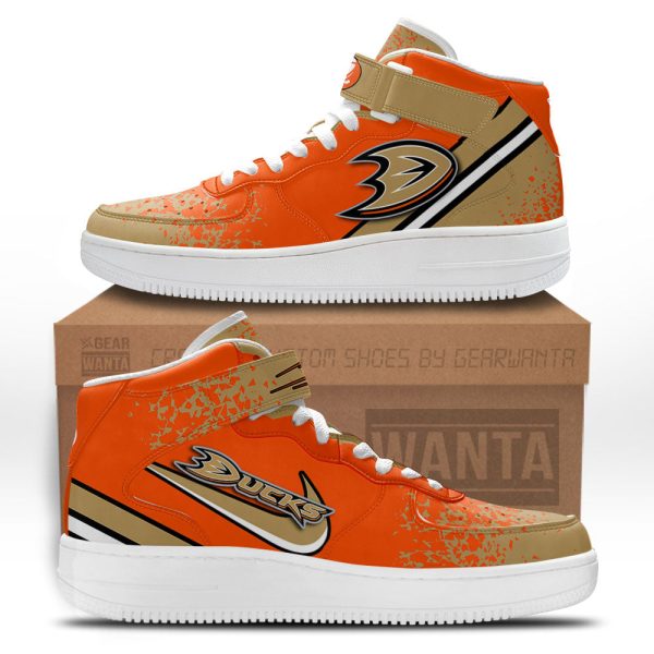 A. Ducks Air Mid Shoes Custom Hockey Sneakers Fans-Gearsnkrs