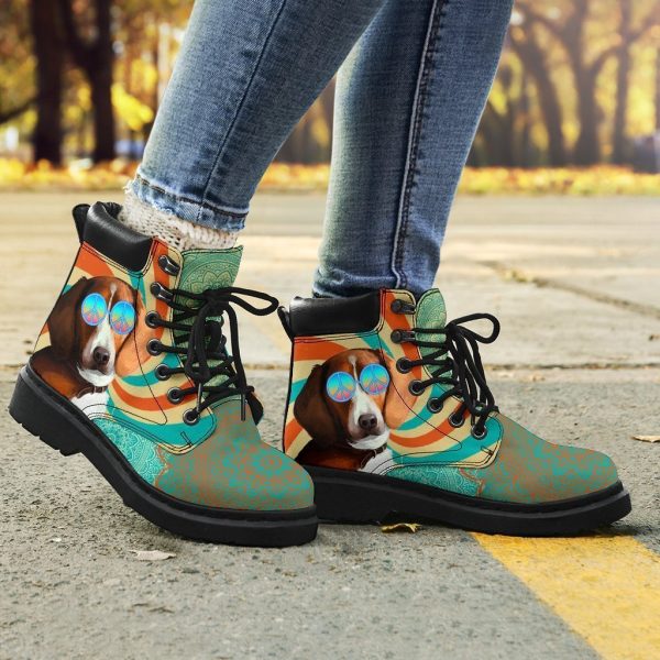 American Foxhound Dog Boots Shoes Funny Hippie Style-Gearsnkrs