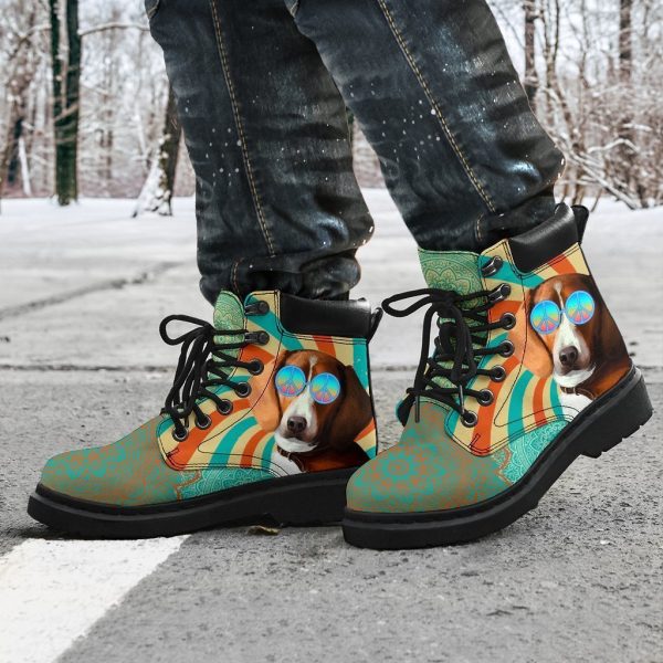 American Foxhound Dog Boots Shoes Funny Hippie Style-Gearsnkrs