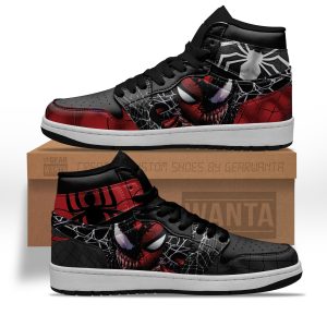 Venom and Spider-man Air J1 Shoes Custom Mixed Face 1 - PerfectIvy