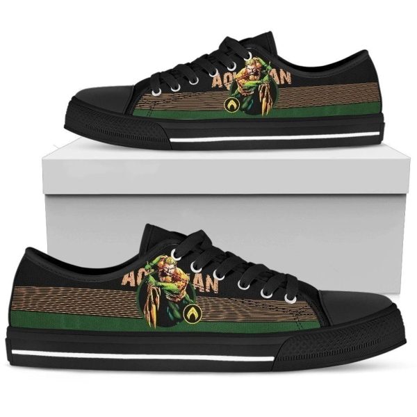 Aquaman Sneakers Low Top For Fans Gift Pt11-Gearsnkrs