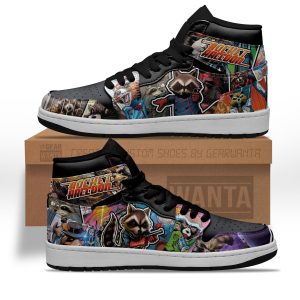 Rocket Raccoon Air J1 Shoes Custom Comic Style For Fans 1 - PerfectIvy