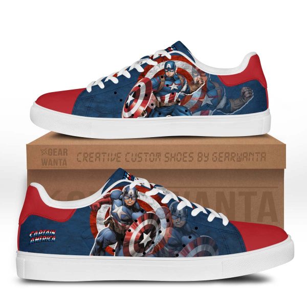 Avengers Captain America Skate Shoes Custom-Gearsnkrs