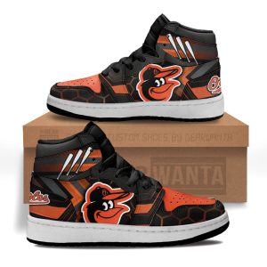 Baltimore Orioles Football Team Kid Sneakers Custom For Kids 1 - PerfectIvy