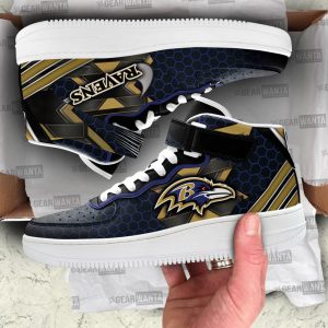Baltimore Ravens Sneakers Custom Air Mid Shoes For Fans-Gear Wanta