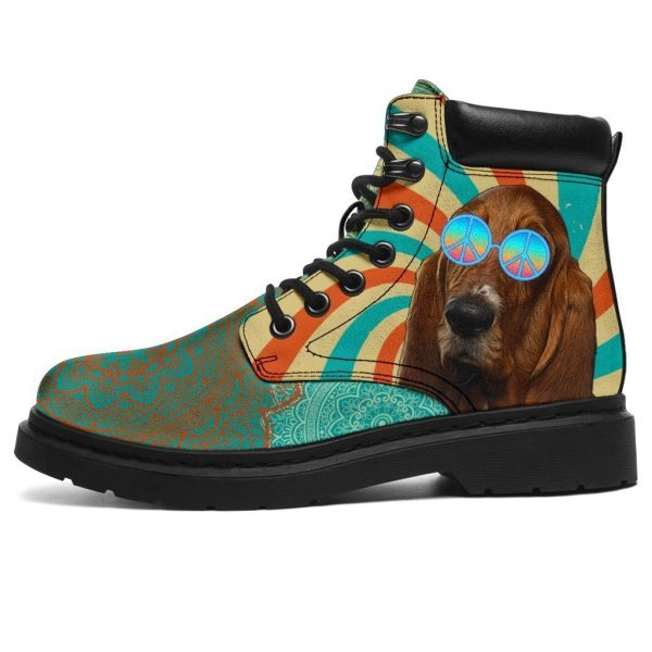Basset Hound Boots Hippie Style Shoes Funny-Gearsnkrs