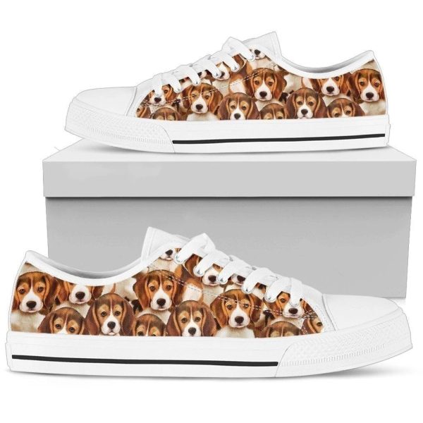 Beagle Women'S Sneakers Low Top Shoes For Dog Lover Nh09-Gearsnkrs