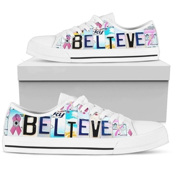 Believe Breast Cancer Awareness Women'S Sneakers Style Nh08-Gearsnkrs