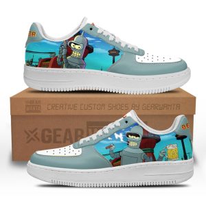 Bender Futurama Custom Air Sneakers QD12 1 - PerfectIvy