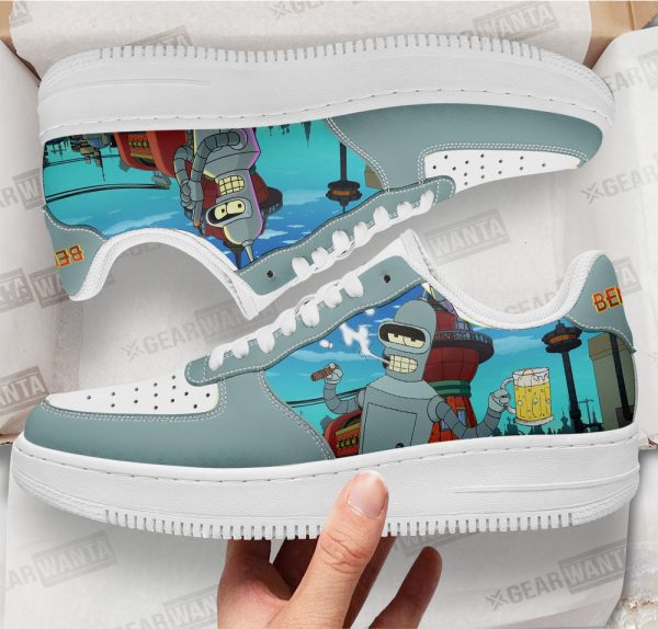 Bender Futurama Custom Air Sneakers Qd12 2 - Perfectivy