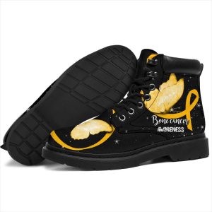Bone Cancer Awareness Boots Ribbon Butterfly Shoes-Gearsnkrs