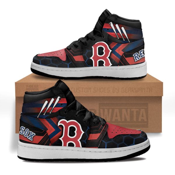 Boston Red Sox Football Team Kid Sneakers Custom For Kids 1 - Perfectivy
