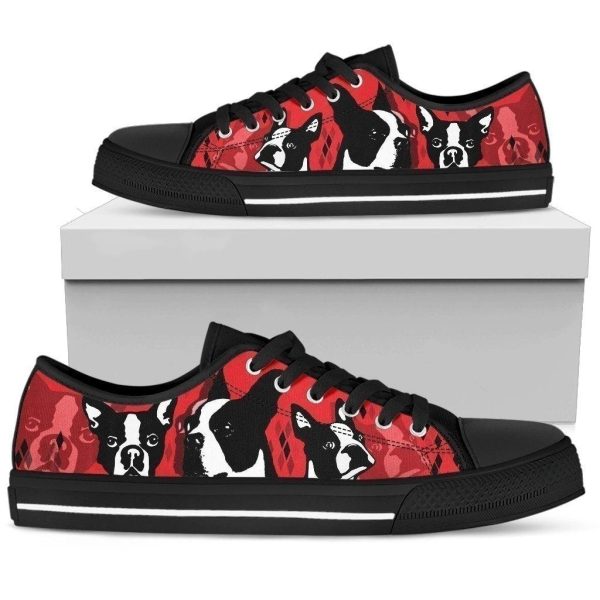 Boston Terrier Women'S Sneakers Low Top Shoes For Dog Lover Nh09-Gearsnkrs
