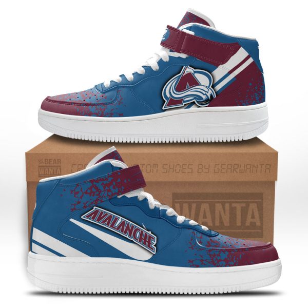 C Avalanche Air Mid Shoes Custom Hockey Sneakers Fans-Gearsnkrs