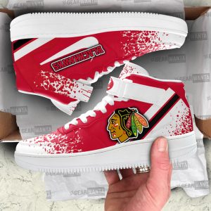 C Blackhawks Air Mid Shoes Custom Hockey Sneakers Fans-Gear Wanta
