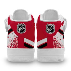 C Blackhawks Air Mid Shoes Custom Hockey Sneakers Fans-Gearsnkrs