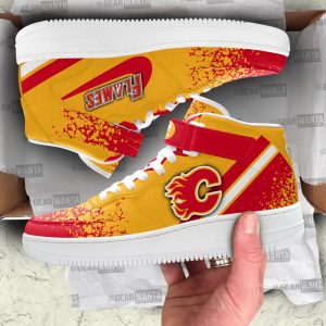 C Flames Air Mid Shoes Custom Hockey Sneakers Fans-Gearsnkrs