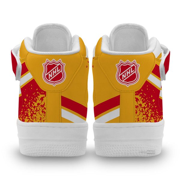 C Flames Air Mid Shoes Custom Hockey Sneakers Fans-Gearsnkrs