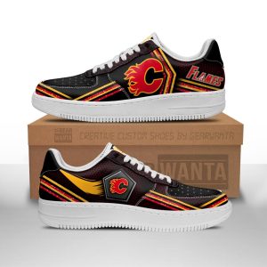 Calgary Flames Air Sneakers Custom Force Shoes For Fans-Gear Wanta