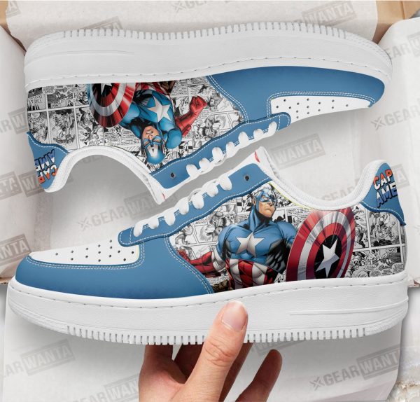 Captain America Air Sneakers Custom Comic Shoes 1 - Perfectivy
