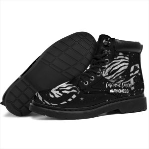 Carcinoid Cancer Awareness Boots Ribbon Butterfly Shoes-Gearsnkrs