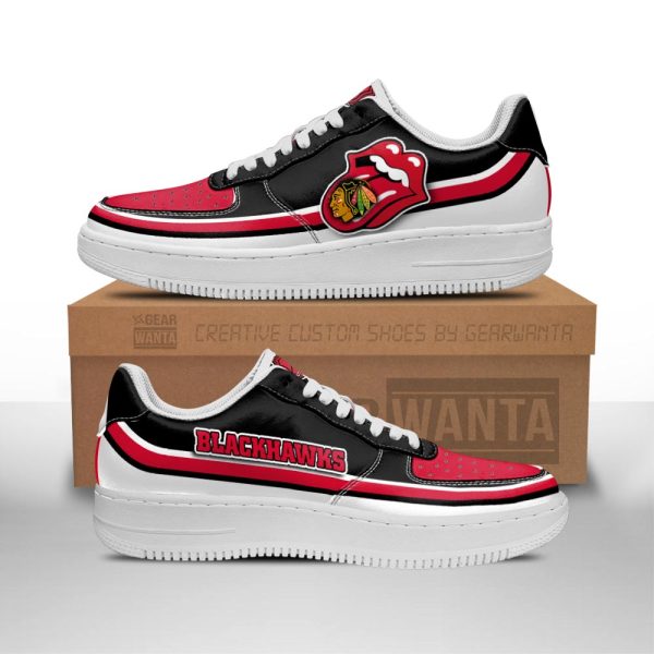 Chicago Blackhawks Air Sneakers Custom Force Shoes Sexy Lips For Fans-Gearsnkrs