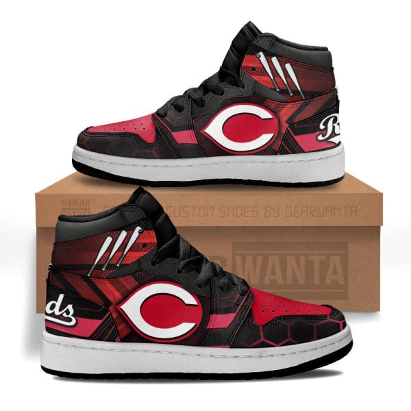 Cincinnati Reds Football Team Kid Sneakers Custom For Kids 1 - Perfectivy