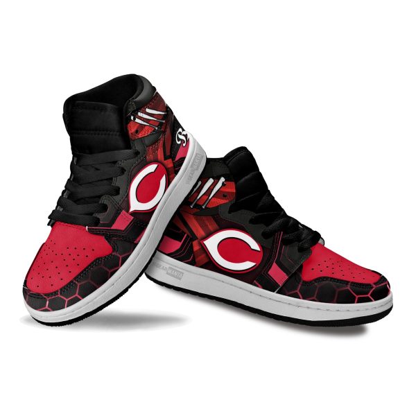 Cincinnati Reds Football Team Kid Sneakers Custom For Kids 3 - Perfectivy