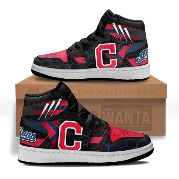 Cleveland Indians Football Team Kid Sneakers Custom For Kids 1 - Perfectivy