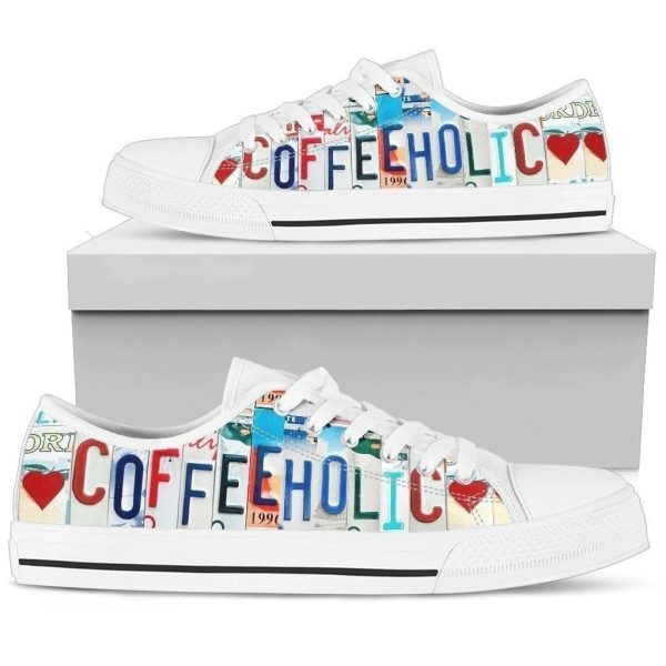 Coffeeholic Women'S Sneakers Low Top Shoes Coffee Lover-Gearsnkrs