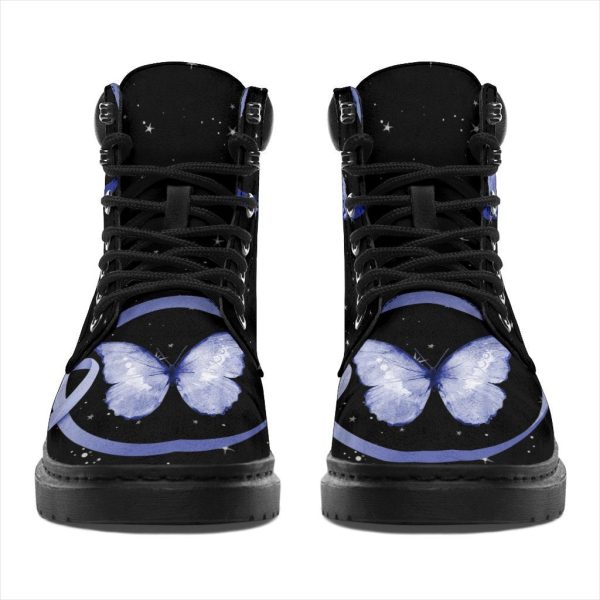 Colon Cancer Awareness Boots Ribbon Butterfly Shoes-Gearsnkrs