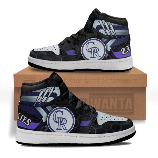 Colorado Rockies Football Team Kid Sneakers Custom For Kids 1 - Perfectivy