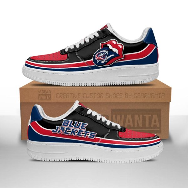 Columbus Blue Jackets Air Sneakers Custom Force Shoes Sexy Lips For Fans-Gearsnkrs