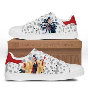 Cruella De Vil Skate Shoes Custom The Hundred and One Dalmatians Cartoon Shoes-Gear Wanta