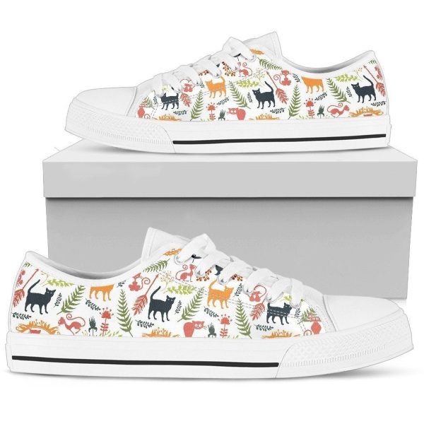 Cute Cats Sneakers Low Top Shoes For Cat Lover-Gearsnkrs