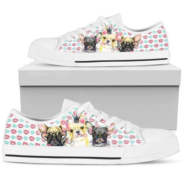 Cute French Bulldog Sneakers Low Top Shoes-Gearsnkrs
