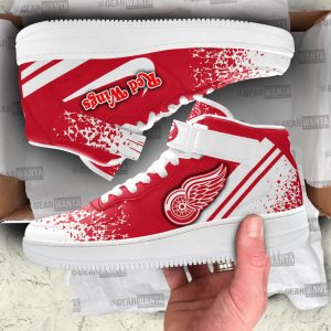 D Red Wings Air Mid Shoes Custom Hockey Sneakers Fans-Gear Wanta