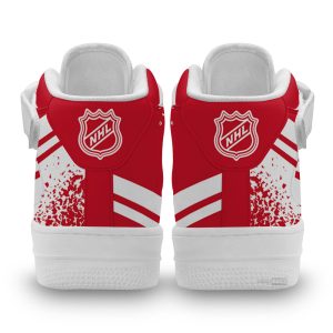 D Red Wings Air Mid Shoes Custom Hockey Sneakers Fans-Gearsnkrs