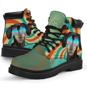 Dachshund Dog Boots Shoes Hippie Style Funny-Gearsnkrs