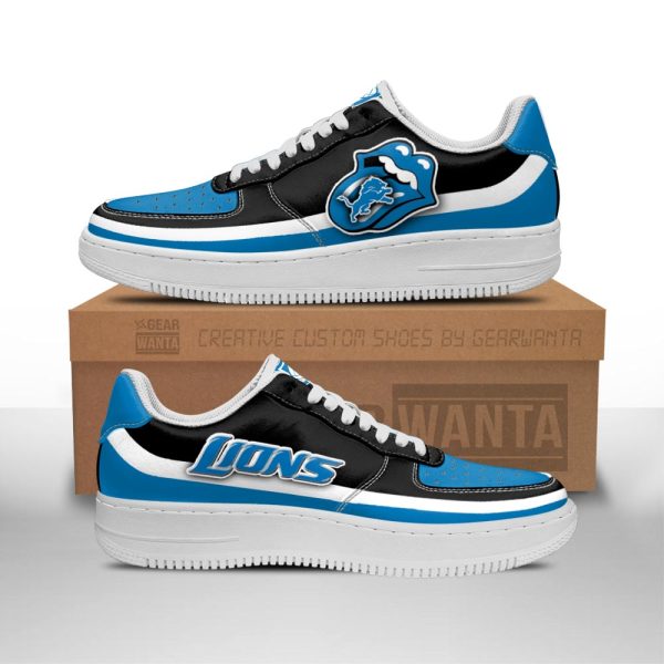 Detroit Lions Air Sneakers Custom Force Shoes Sexy Lips For Fans-Gearsnkrs