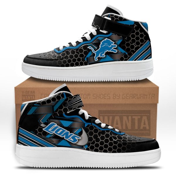 Detroit Lions Sneakers Custom Air Mid Shoes For Fans-Gearsnkrs