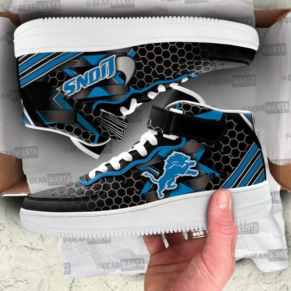 Detroit Lions Sneakers Custom Air Mid Shoes For Fans-Gearsnkrs