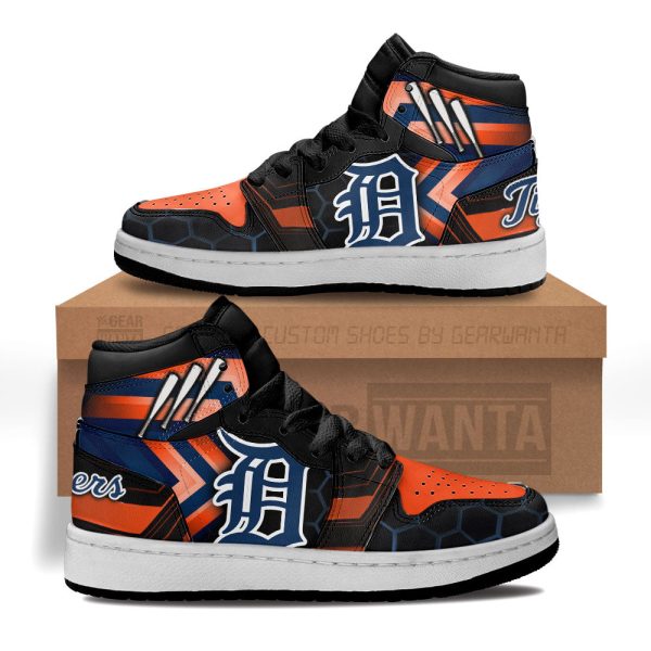 Detroit Tigers Football Team Kid Sneakers Custom For Kids 1 - Perfectivy