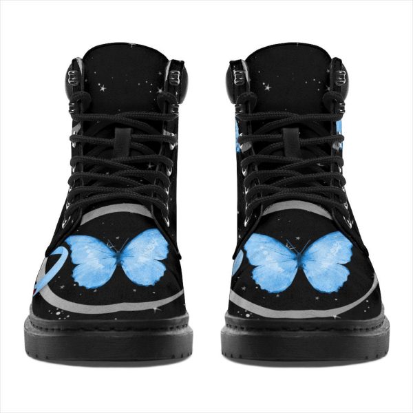 Diabetes Awareness Boots Ribbon Butterfly Shoes-Gearsnkrs