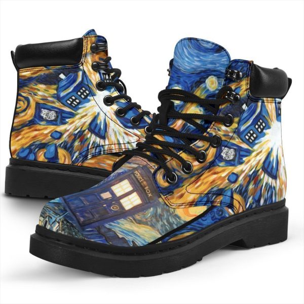 Dr Who Boots Mixed Stary Night Amazing Gift Idea-Gearsnkrs