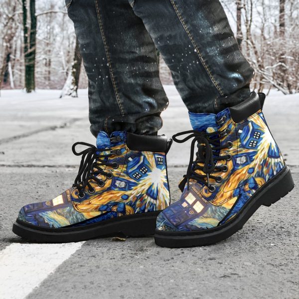 Dr Who Boots Mixed Stary Night Amazing Gift Idea-Gearsnkrs