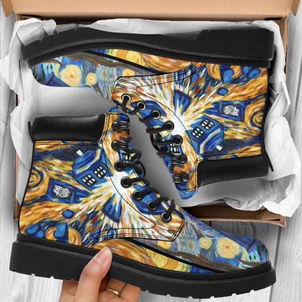 Dr Who Boots Mixed Stary Night Amazing Gift Idea-Gearsnkrs