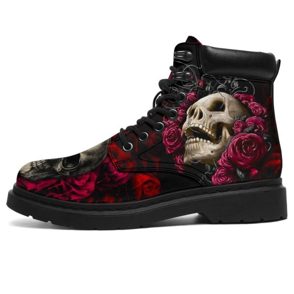 Floral Skull Boots Shoes Amazing Gift Idea-Gearsnkrs