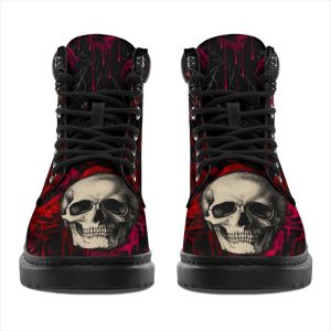 Floral Skull Boots Shoes Amazing Gift Idea-Gearsnkrs